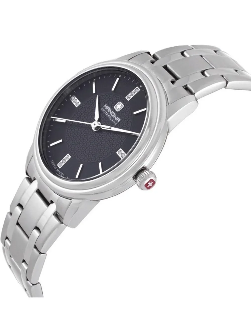 NWT Hanowa Emilia Quartz Crystal Black Dial Ladies Watch